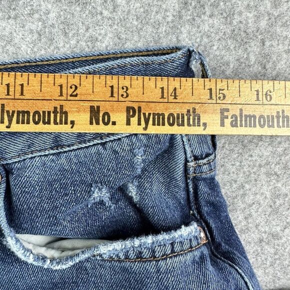 We The Free Jeans Womens 29 Relaxed High Rise Button Fly Straight Boho Grunge - Picture 10 of 15